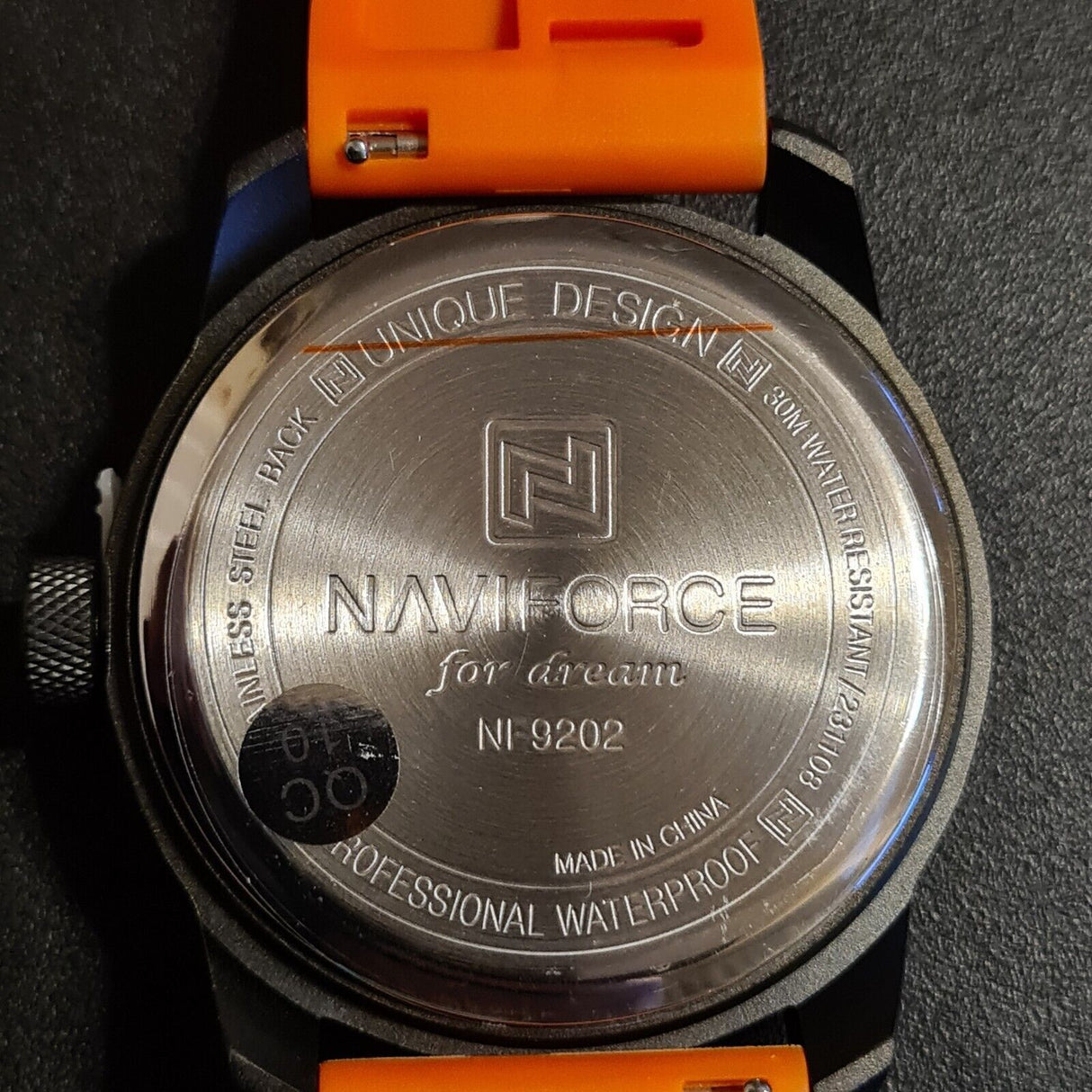 Naviforce Quartz Sports Watch Orange Silicone Strap Fashion Style Free Delivery