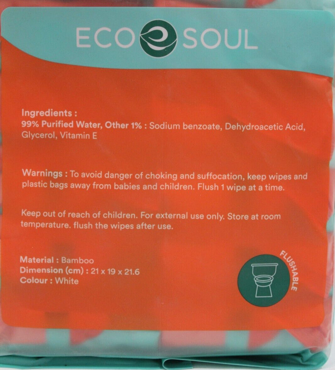 ECO SOUL Bamboo Flushable Toilet Wet Wipes  - 12 Packs Of 48 - Extra Large Wipes