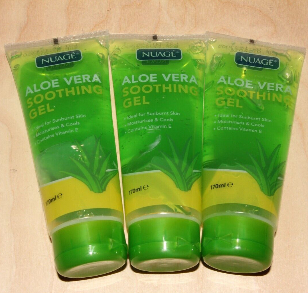 3 x Nuage 170ml Aloe Vera Soothing Gel - Sun Burn, Moisturises and Cools - NEW