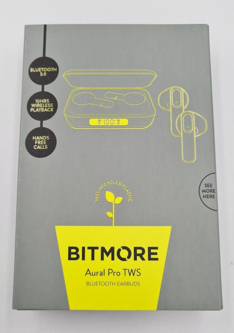 Bitmore Aural Pro TWS Bluetooth Earbuds Headphones - New Sealed In Box