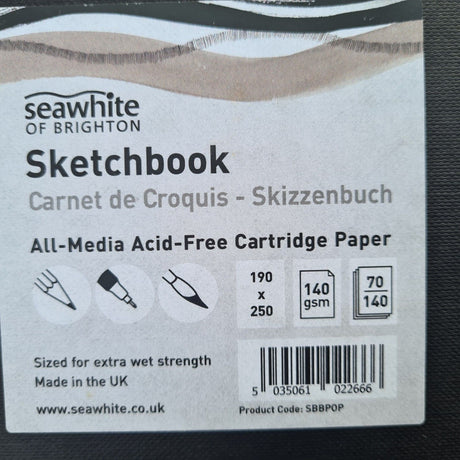 3 x Sketchbooks Seawhite - Landscape 190 X 250mm 140 GSM, 140 pages 70 sheets